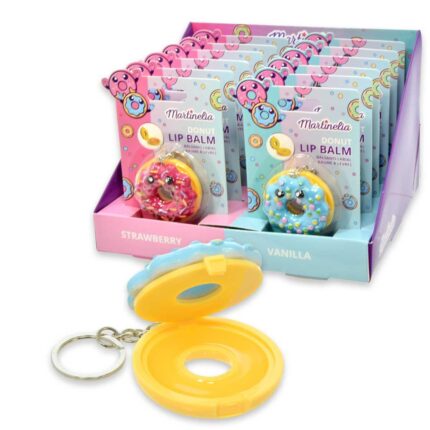 Martinelia world donut lip balm keychain